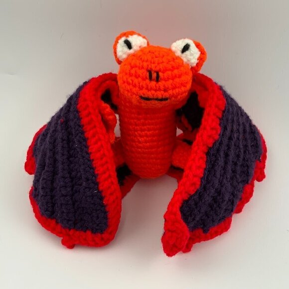 Handmade Crochet Flying Draco Stuffed Toy - Picture 3 of 8